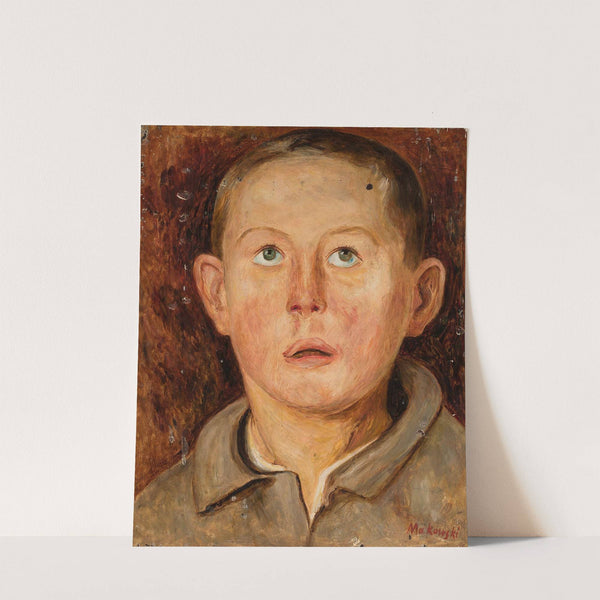 Head of a boy in an unbuttoned collar by Tadeusz Makowski