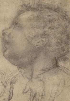 Head of a Child, an Angel and a Hand