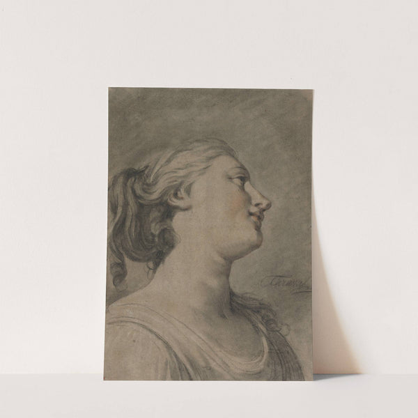Head of a Female Figure in Profile, Turned to the Right (c. 1763-1770?) by Hugues Taraval