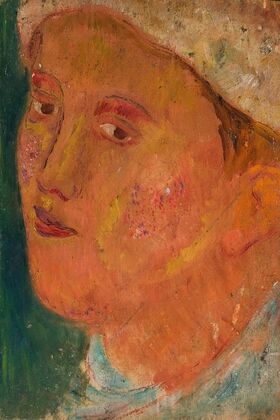 Head of a girl in a hat