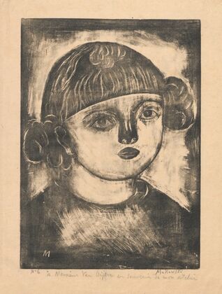 Head of a little girl with curls (1920)