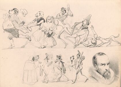 Head of a Man and Caricatures