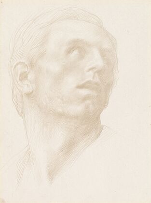 Head of a Man Looking Up to the Right