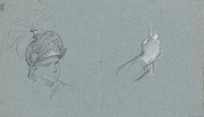 Head of a Man with Helmet and Hand