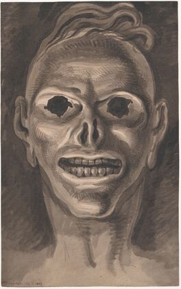 Head of a monster or devil with ‘broken’ eyes
