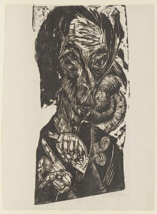 Head of a Sick Man (Self-Portrait) (1918)