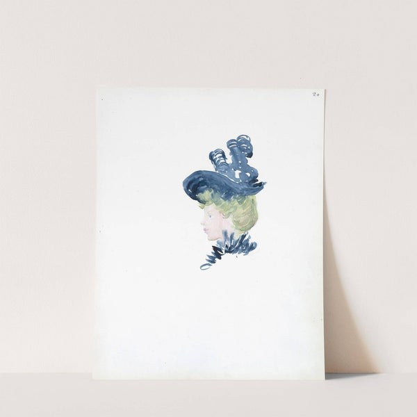 Head of a woman in a plumed hat (1895–1897) by Maurice Prendergast