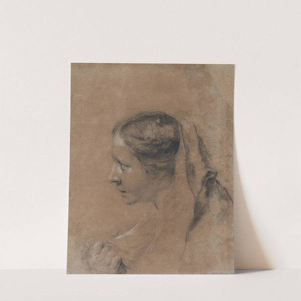 Head of a Woman in Profile with a Scarf by Giovanni Battista Piazzetta
