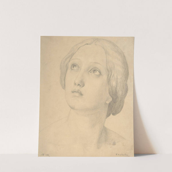 Head of a Woman Looking Up (1800–1862) by Friedrich Wilhelm Schadow
