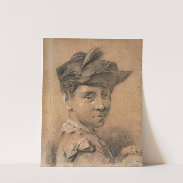 Head of a Young Man Wearing a Hat by Giovanni Battista Piazzetta