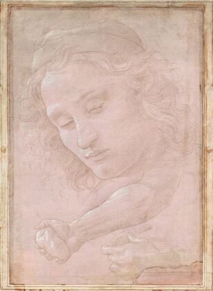 Head of a Youth Wearing a Cap; a Right Forearm with the Hand Clutching a Stone; and a Left Hand Holding a Drapery