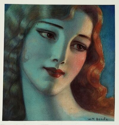Head of girl with long blonde hair