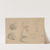 Head, Shoulder, and Foot, Studies for ‘Scenes from the Chios Massacres’ (1823) by Eugène Delacroix