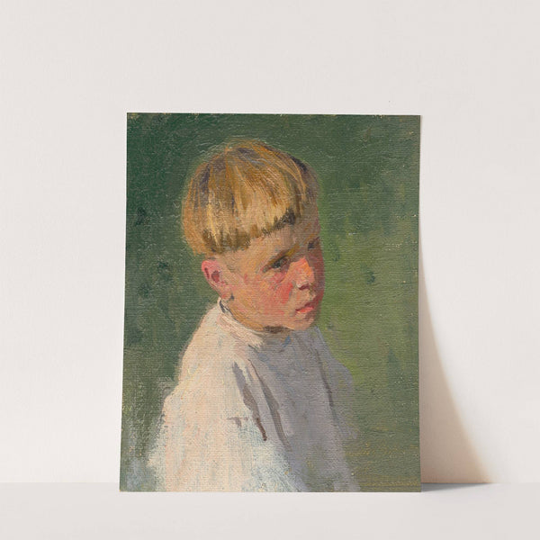 Head Study of a Seated Boy by Teodor Zemplényi