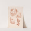 Heads of two men, a woman and a child (1749-1849) by Louis-François Roubiliac