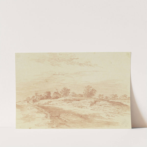 Heidelandschaft mit einem Gehöft und Buschwerk by Christian Gottfried Mathes