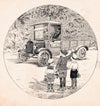Heintje, Pim en Puck gebaren naar een vrachtauto (1925)
