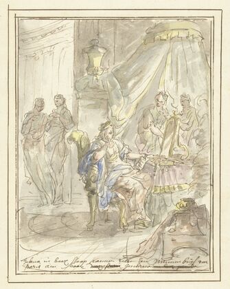 Helena leest een liefdesbrief van Paris (1677 - 1755)