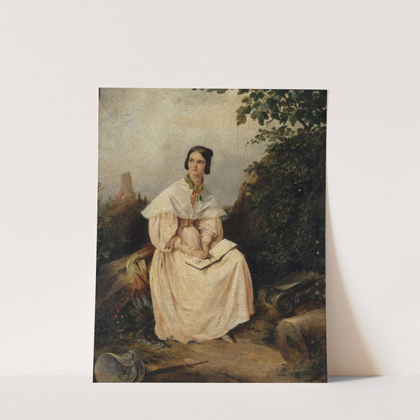 Héloïse Colin dessinant dans la campagne nîmoise. (1836) by Alexandre Marie Colin