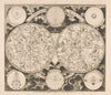 Hemelkaart met de noordelijke en zuidelijke sterrenbeelden Planisphaerium coeleste (1660-1708)