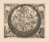 Hemelkaart met de noordelijke sterrenbeelden Haemisphaerium stellatum boreale cum subiecto haemisphaerio terrestri (1660-1708)
