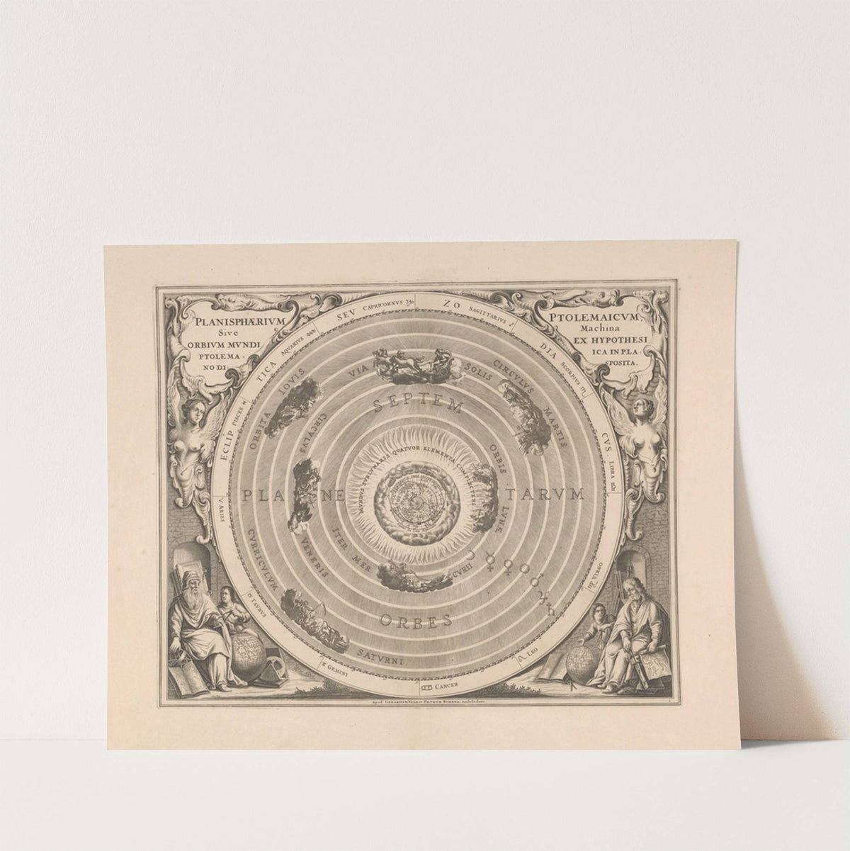 Hemelkaart van het stelsel van Ptolemaeus Planisphaerium Ptolemaicum (1660-1708) by Peter Schenk the Elder
