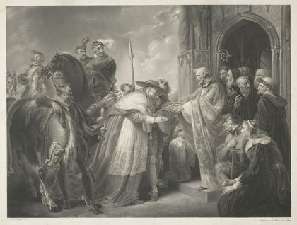 Henry VIII, Act IV, Scene II, Abbey of Leicester. Wolsey, Northumberland, and Attendants, Abbot of Leicester (1803)
