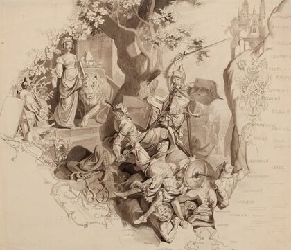 Heraldic Allegory or Study for Ludwig II Mausoleum