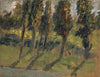 Herbstliche Bäume an Wasserlauf