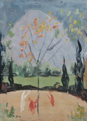Herbstlicher Baum mit San Salvatore