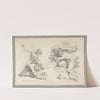 Hercules and Cacus, after Annibale Carracci, and the Destruction of Enceladus, after Agostino Carracci by Jean-Honoré Fragonard