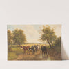 Herd of cows in vast landscape by Gustav Ranzoni