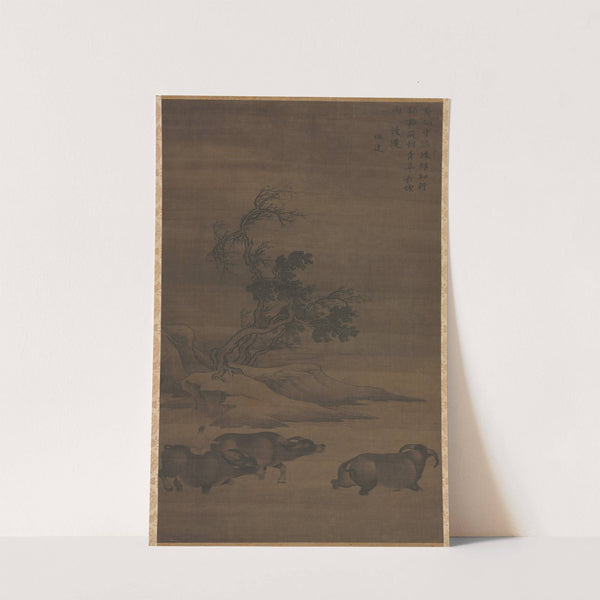 Herdboys and Buffalo in Landscape (1200s) by Guo Min