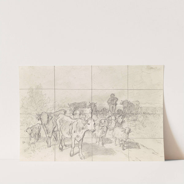 Herde mit Hirten Rinderstudien (1860-1880) by Conrad Bühlmayer