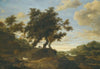 Herders On Lightly Wooded Raised Ground Overlooking An Expansive River Landscape