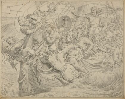 Hereward the Wake, Last of the English; Hereward rams his ship upon the Flemish coast.