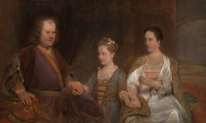 Hermanus Boerhaave (1668-1738), Professor of Medicine at the University of Leiden, with his Wife Maria Drolenvaux (1686-1746) and their Daughter Johanna Maria (1712-91)