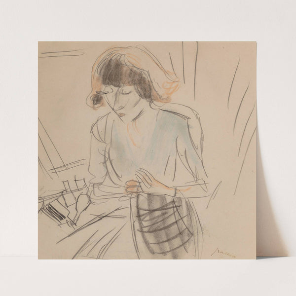 Hermine blouse bleue by Jules Pascin