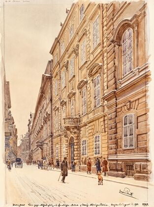 Herrengasse and Mollard-Clary palace with a view of Michaelerplatz in Vienna