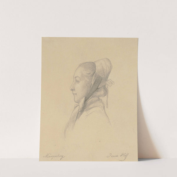 Hessisches Bauernmädchen, Profilkopf nach links gewandt by Johann Jakob Hoff
