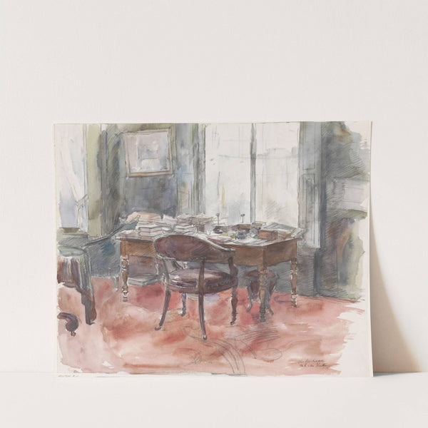 Het bureau in de studeerkamer van meneer S. van Houten, in het huis aan de Riouwstraat 6, te Den Haag by Barbara Elisabeth van Houten