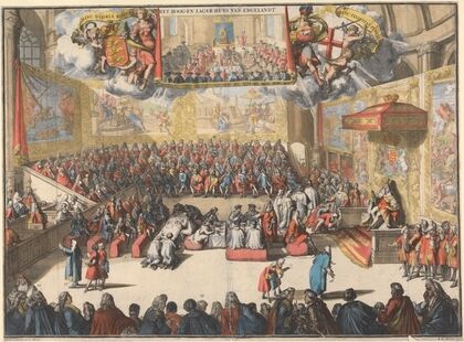 Het-Hoog-en Lager-Huys van Engelandt. Coronation of the Prince of Orange — size preview
