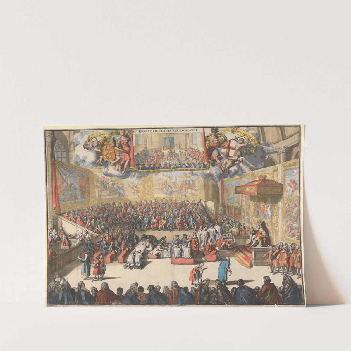 Het-Hoog-en Lager-Huys van Engelandt. Coronation of the Prince of Orange by Romeyn De Hooghe