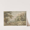 Heuvelachtig landschap met kudde schapen en koe by Lucas van Uden