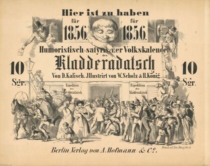 Hier ist zu haben für 1856 humoristisch-satyrischer Volkskalender Kladderadatsch (1855)