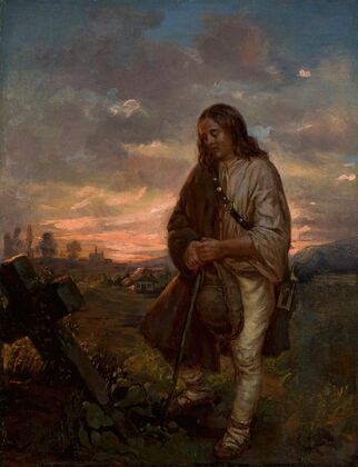 Highlander at a grave (1864)