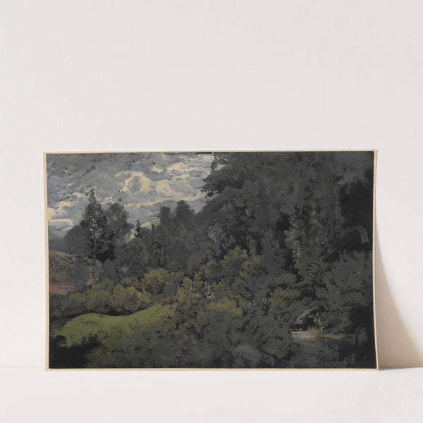 Hill overgrown with trees (1850-1881) by Adolf Dressler