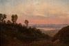 Hilly landscape at sunset