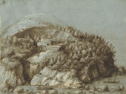 Hilly Landscape with Ships