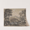 Hilly Landscape with Travellers (18th century) by Johann Georg von Dillis